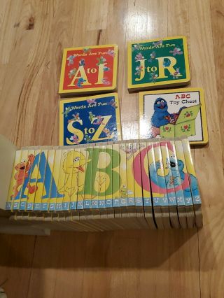 Vintage Set Of 26 - Sesame Street Abc Board Puzzle Books Plus 4 Extra Books