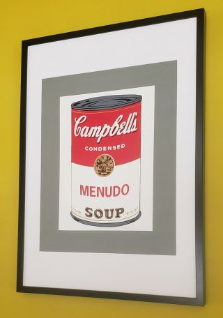 Mexican Campbell´s soup Andy Warhol tribute framed MENUDO framed silkscreen 3