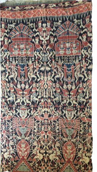 Vintage Indonesian Ikat Panel 115.  1/2” X 57” From East Sumba.  Early/mid 20th C.