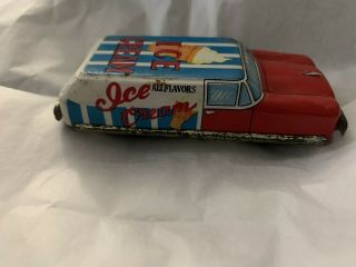 Vintage 1960’s 3.  5” Ice Cream Truck Tin Toy Car Japan