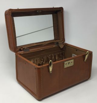 Vintage Brown Samsonite Makeup Train Case