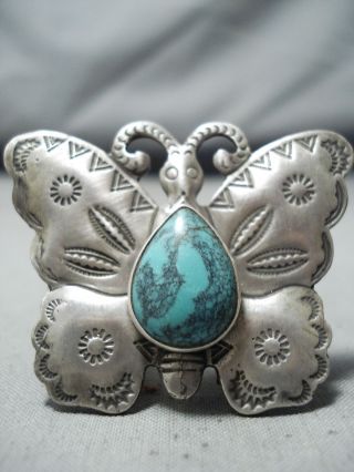 San Felipe Native American Turquoise Sterling Silver Butterfly Ring