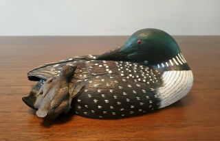 Loon & Chick Duck Decoy Hand Crafted/painted Heritage Decoys J.  B.  Garton Artist