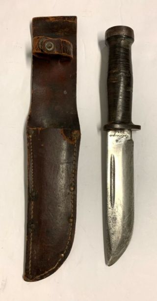 Wwii Cattaraugus 225q Fixed Blade Knife With Sheath