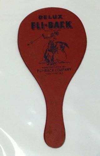 Vintage Fli - Back Red Wood Toy Paddle Bucking Bronco Horse Nc