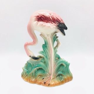 Vintage Maddux California Pottery Mid Century Flamingo Planter Head Down 7.  25 "