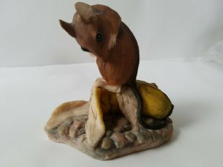 Border Fine Arts Mouse Grooming On Banana Figurine 1979 Schmid Porcelain