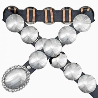 Second Phase Style Navajo Domed Silver Concho Belt
