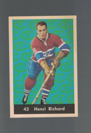 Parkhurst 61/62 Henri Richard Vintage Hockey Card 43 Montreal Canadiens