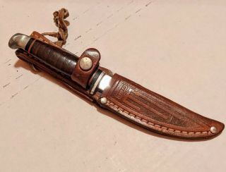 Vintage Case Xx Usa Fixed Blade Knife In Sheath