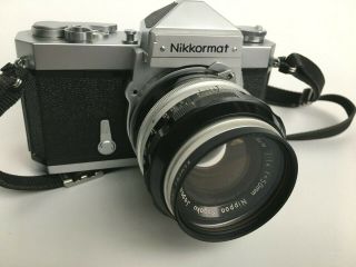 Vintage Nikon Nikkormat Ft 35mm W/ Nippon Kogaku Nikkor - S Auto 50mm F/1.  4 Lens