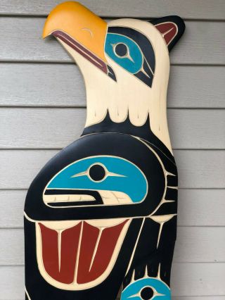 Northwest Coast Native Art Stunning detailed Thunderbird wall panel sculpture 2