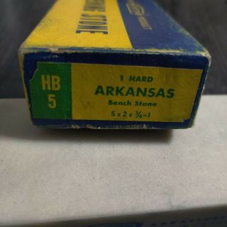 Vintage Behr Manning Norton Abrasives Hard Arkansas Bench Stone Sharpening Hb - 5