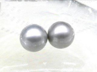 Stunning Aaa,  A Pair 10 - 9mm Natural South Sea Gray Round Loose Pearl Undrilled