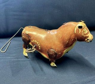 Vintage Mar Toys 1938 W.  D.  Ent.  Ferdinand The Bull Wind Up Toy 7 "