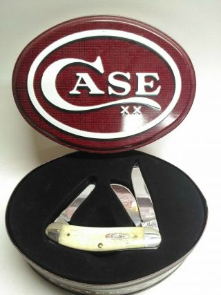 Case Xx Usa [tony Bose] Tb6339 Ss Natural Bone Sowbelly Pocket Knife In Tin