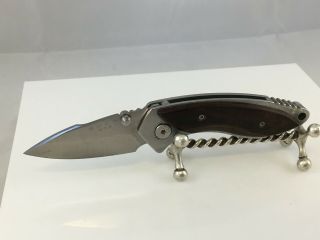 Buck 271 U.  S.  A.  Pocket Knife Bos S30v Steel Blade With Wood Scales