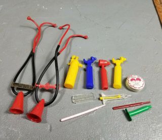 Vtg 50s/60s Hasbro Toyville Hospital Doctor Nurse Kit Medical Parts Tools