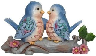 Jim Shore Heartwood Creek Blue Lovebirds On Branch Figurine Nib