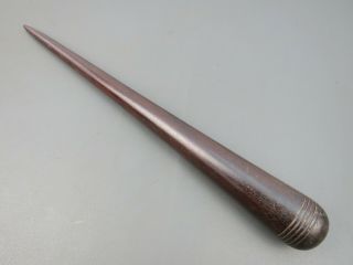 Wooden 17 1/2 " Rope Splicing Fid Marlin Spike - Vintage Old Tool