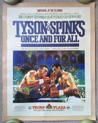 Rare Mike Tyson Vs Michael Spinks Vintage Onsite Poster 1988