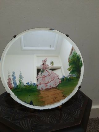 Exquisite Dainty Vintage Crinoline Lady Mirror 2