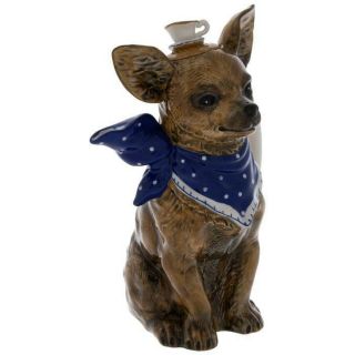 Chihuahua Dog Blue Bandana Teapot Ceramic Blue Sky Unboxed