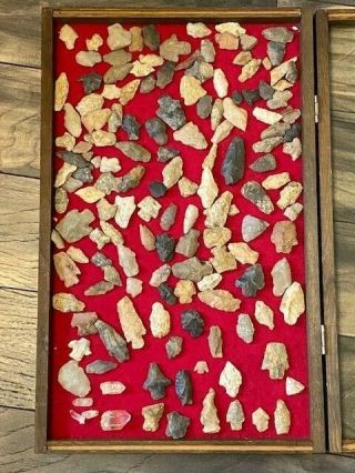175 Authentic Ancient Indian Arrowheads " Field Grade B ",  A Few Crystals