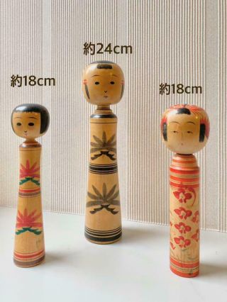 Traditional Crafts Kokeshi Trio Set