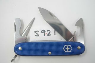 Blue Victorinox Pioneer Alox Swiss Army Pocket Knife 93mm Steel Multi - Tool