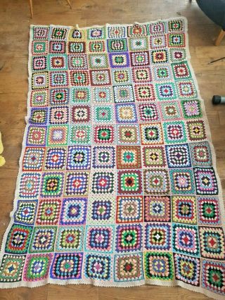 Vintage Handmade Crocheted Blanket/quilt/bedcover/throw 9 