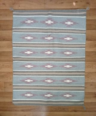 Native American Navajo Indian Wool Rug Soft Pastels & Great Design 2
