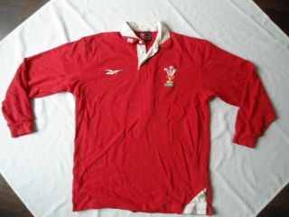 Vintage Wales Reebok Rugby Jersey Shirt Size Large