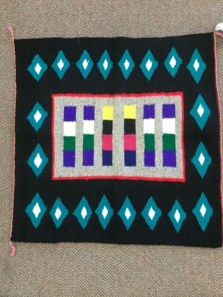 Navajo Weaving (rug) Saddle Blanket Design 27.  5x27.  5 (native American Handmade)