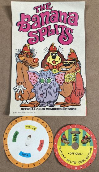 Vintage 1968 Banana Splits Fan Club Membership Book Hanna Barbera And Kellogg
