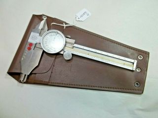 Helios 0 - 4 " Vintage Machinist Dial Calipers, .  001 ",  Long Jaws,  Germany