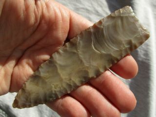 Authentic 4 5/8 " Fluted Pale Clovis Arrowhead Found In Southern Kentucky