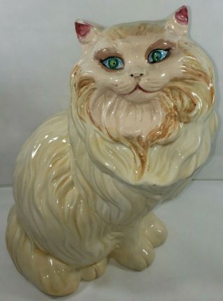 Vintage Large 14 1/2 Inches Ceramic Persian Cat
