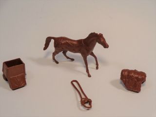 Marx Wagon Train Playset Pack Horse With Reins And 2 Packs