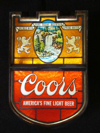 Vtg Coors Lighted Beer Bar Sign 19 " X 12 ",  Light Bar Game Room Man Cave