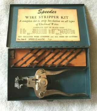 Vintage Speedex 766 - K Speed - O - Matic Wire Stripper Kit Blade Set 2