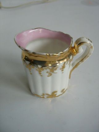 Vtg Porcelain Child ' s Tea Set White With Pink & Gold Accents CREAMER ONLY 3 