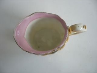 Vtg Porcelain Child ' s Tea Set White With Pink & Gold Accents CREAMER ONLY 3 