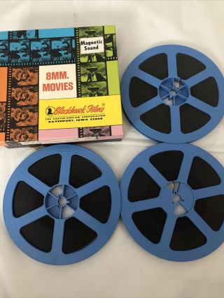General Abridged 8mm Movie Blackhawk Films Magnetic Sound Vtg 3 Reels