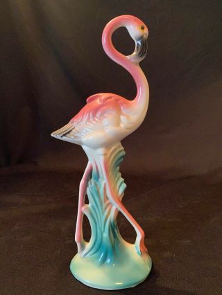 Vintage Brad Keeler Standing Pink Flamingo Ceramic Figurine Mcm