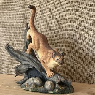 Danbury Nick Bibby Silent Pursuit Cougar Figurine Statue Cat Mountain Lion