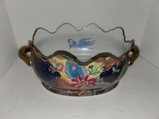 Unique Chinese Winterthor Oriental Accent “tobacco Leaf” Hand Painted Porcelain