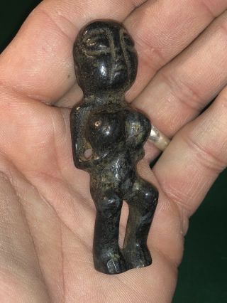 Old Ancient Stone Native American Inuit Indian Relic Idol Drilled Pendant