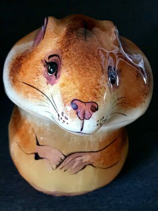 Hamster Figurine Selenite Natural Stone Souvenir Painting Handmade