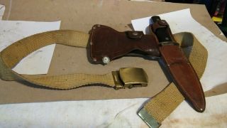Vintage Estwing Hatchet Tooled Leather Sheath & Imperial Hunting Knife W/sheath
